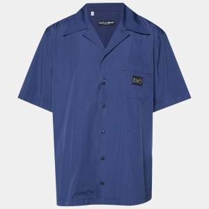 Pre Owned Dolce & Gabbana Navy Blue Cotton Button Front Shirt 3XL