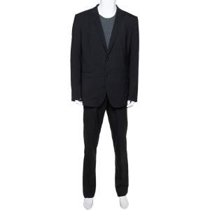 Dolce & Gabbana Black Wool Tailored Martini Suit 4XL