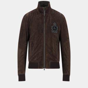 Dolce & Gabbana Brown Lambskin Leather Jacket XS (IT 44)