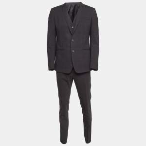 Dolce & Gabbana Black Plaid Wool 3 Pc Suit M