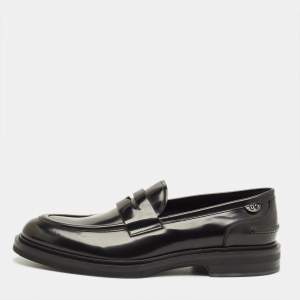 Pre Owned Dolce & Gabbana Size 44.5 Black Leather Penny Loafers