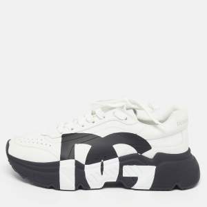 Pre Owned Dolce & Gabbana Daymaster Size 42 White Leather Lace Up Sneakers