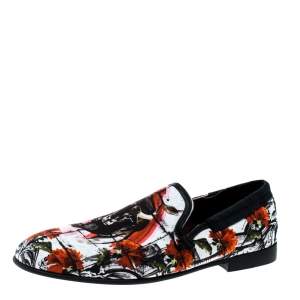 مملوكة مسبقًا Dolce & Gabbana Multicolor Printed Bull And Majolica Canvas Amalfi Smoking Slippers Size 41