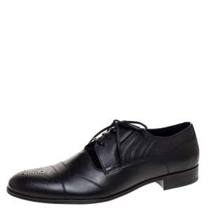Dolce & Gabbana Black Leather Wing Tip Lace Up Oxfords Size 45