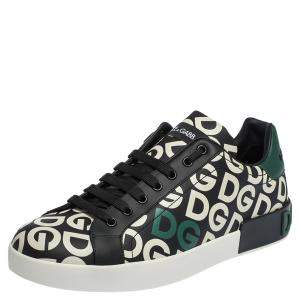 Pre Owned حذاء رياضي دولتشي آند غابانا برقبة منخفضة جلد بطبعة دي جي مانيا متعدد الألوان مقاس 44