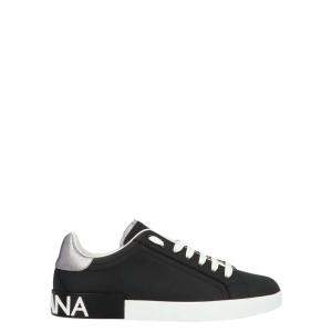 مملوكة مسبقًا Dolce & Gabbana White/Black Portofino Sneakers Size EU 40.5