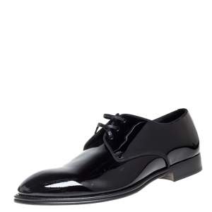 Dolce & Gabbana Black Patent Leather Derby Size 41