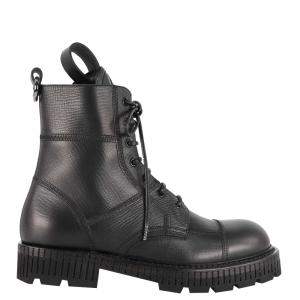 Dolce & Gabbana Black Bernini Lace-Up Boots Size IT 44