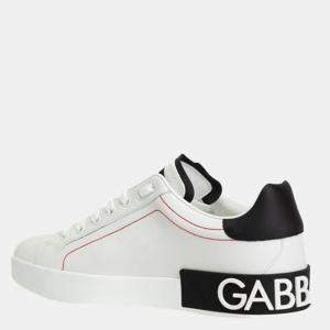 Pre Owned Dolce & gabbana White/Black Portofino Sneaker Size EU 45