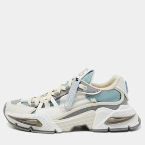 Pre Owned Dolce & Gabbana Multicolor Leather And Nylon Lace Up Sneakers Size 43 