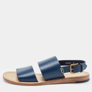 Dolce & Gabbana Navy Blue Leather Slingback Buckle Sandals Size 42