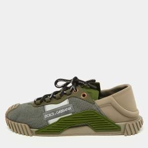 Dolce & Gabbana Tricolor Fabric and Mesh Ns1 Low Top Sneakers Size 42