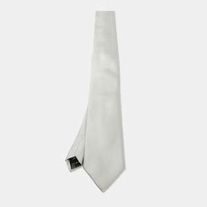 Dolce & Gabbana Silver Silk Skinny Tie