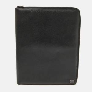 Dolce & Gabbana Black Leather Business Agenda Organizer