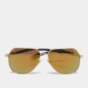 مملوكة مسبقًا Dolce & Gabbana Gold DG 2133 K Basalto Aviator Sunglasses