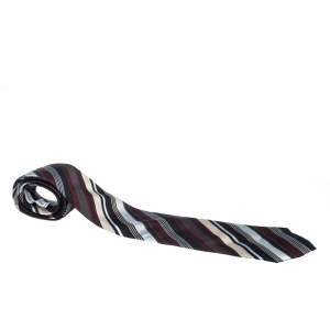  ربطة عنق تقليدية دولتشي أند غابانا حرير نقوش جاكارد خطوط مائلة متعددة الألون