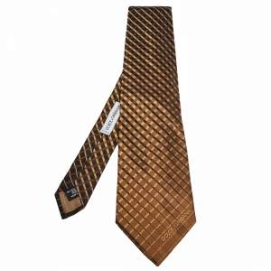 Pre Owned Dolce & Gabbana Brown Silk Jacquard Tie