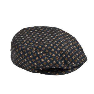 Dolce & Gabbana Blue Cube Motif Print Flat Cap