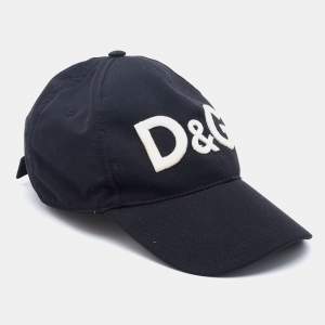Dolce & Gabbana Black Wool & Cotton Logo Embroidered Baseball Cap (57)