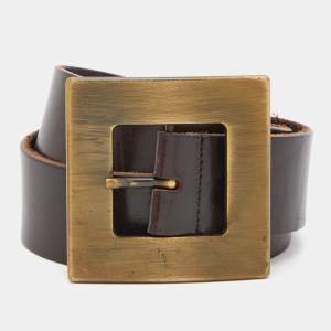 Dolce & Gabbana Brown Leather Belt 90CM