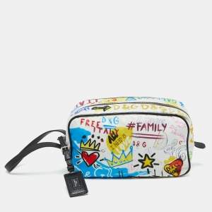 Dolce & Gabbana Multicolor Graffiti Printed Nylon Pouch