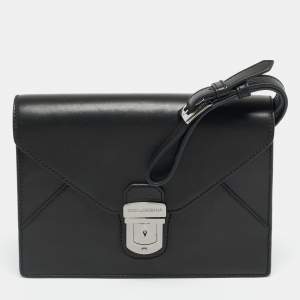 مملوكة مسبقًا Dolce & Gabbana Envelope Black Leather Wristlet Pouch