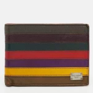 Pre Owned Dolce & Gabbana Multicolor Leather Bifold Wallet