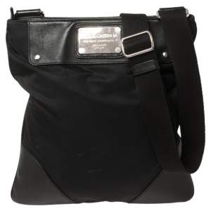 Dolce & Gabbana Black Nylon and Leather Messenger Bag