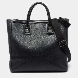 Pre Owned Dolce & Gabbana Black Textured Leather Tote