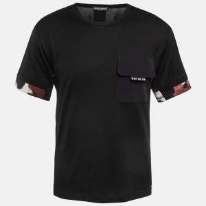 Pre Owned Dolce & Gabbana Black Camouflage Print Jersey T-Shirt XS