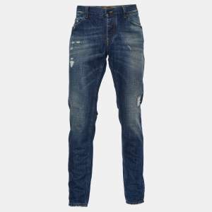 Dolce & Gabbana Blue Distressed 14 Gold Jeans Waist 37"