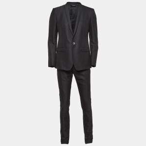 Dolce & Gabbana Black Wool Blend Tailored Pants Suit M