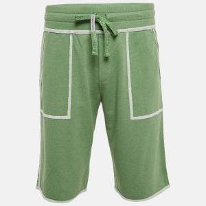 Dolce & Gabbana Green Contrast Trim Knit Shorts L