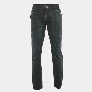 Pre Owned Dolce & Gabbana Black Distressed Denim Jeans Waist 36"