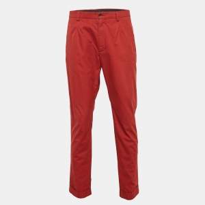 Dolce & Gabbanna Red Cotton Straight Leg Pants XXL