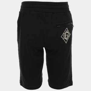 Dolce & Gabbana Cotton Knit DG Embroidered Drawstring Shorts XS