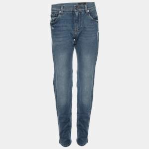 Dolce and Gabbana Faded Blue Denim "New Vintage Denim" Skinny Ripped Jeans XS