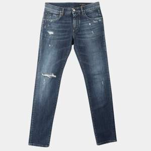 Dolce & Gabbana Blue Denim Skinny Ripped Jeans XS