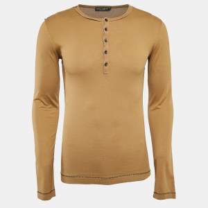 Pre Owned Dolce & Gabbana Brown Jersey Long Sleeve T-Shirt XS