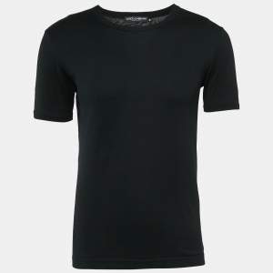 Pre Owned Dolce & Gabbana Black Jersey Crew Neck T-Shirt XS