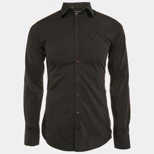 Pre Owned Dolce & Gabbana Black Cotton Sicilia Shirt M