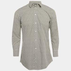 Dolce & Gabbana White Printed Cotton Long Sleeve Shirt M
