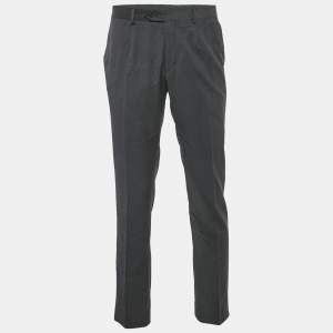 Dolce & Gabbana Black Pinstripe Crepe Formal Trousers XL