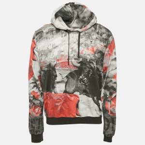 Pre Owned Dolce & Gabbana Black Abstract Print Cotton Hoodie XL