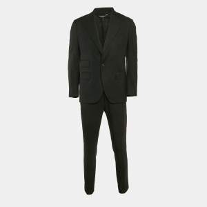 Dolce & Gabbana Black Wool Single Breasted Pants Suit M