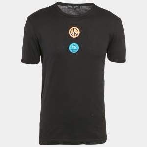 Dolce & Gabbana Black Applique Jersey T-Shirt S