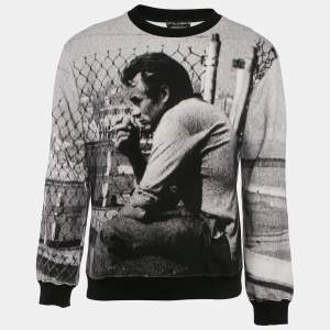 Dolce & Gabbana Grey James Dean Print Cotton Applique Detail Sweatshirt M
