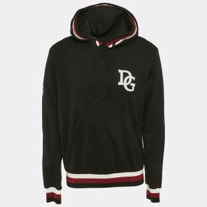 Dolce & Gabbana Black King Print Cotton Knit Hoodie XL