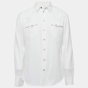 Dolce & Gabbana White Patterned Cotton Sicilia Shirt XL