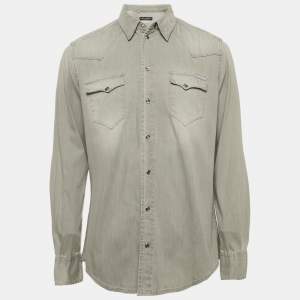 Dolce & Gabbana Grey Denim Sicilia Shirt L